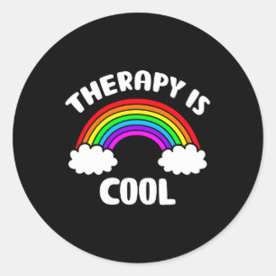 Health Awareness Therapy Is Cool Rainbow Classic Round Sticker