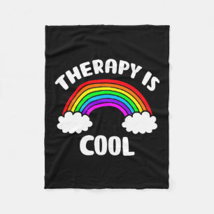 Health Awareness Therapy Is Cool Rainbow Fleece Blanket