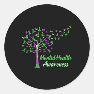 Health Awareness Tree Ribbons Supporter Graphic Classic Round Sticker