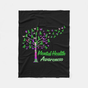 Health Awareness Tree Ribbons Supporter Graphic  Fleece Blanket
