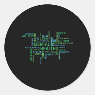 Health Awareness Word Spread Classic Round Sticker