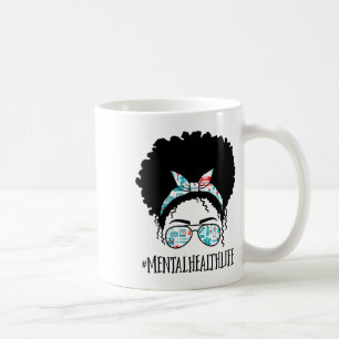 Health Black Afro Messy Bun Crew African American Coffee Mug