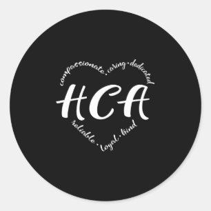 Health Care Aide, healthcare aid HCA Classic Round Sticker