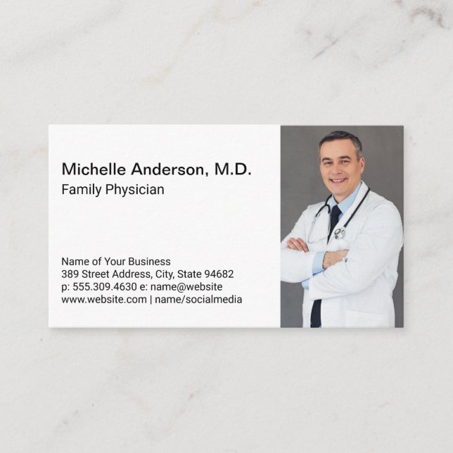 Health Care Worker | Medical Doctor Crossed Arms Business Card (Front)