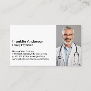 Health Care Worker Medical Doctor Smiling Business Card