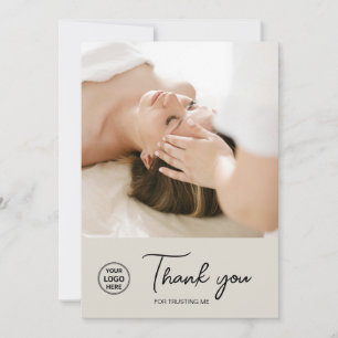 Health Coach Holistic Therapist Neutral Beige Thank You Card