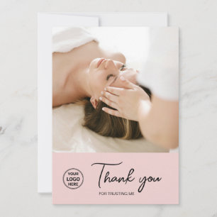 Health Coach Holistic Therapist Pink Thank You Card