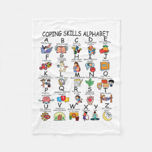 Health Coping Skills Alphabet School Teacher Kids Fleece Blanket