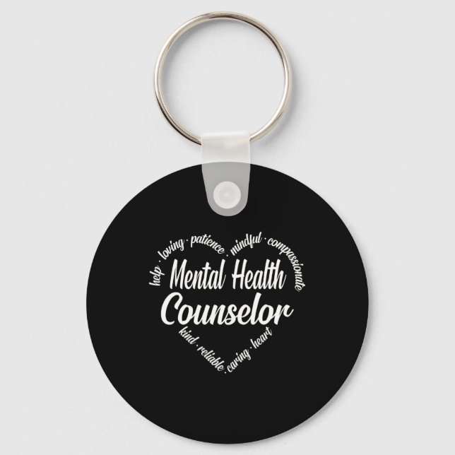 Health Counsellor Heart Word Cloud  Key Ring (Front)