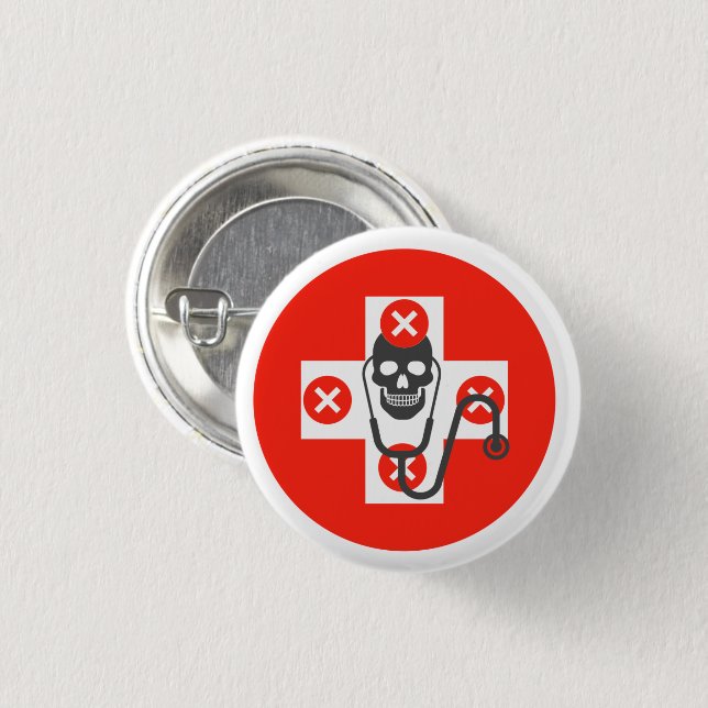Health Danger 3 Cm Round Badge (Front & Back)
