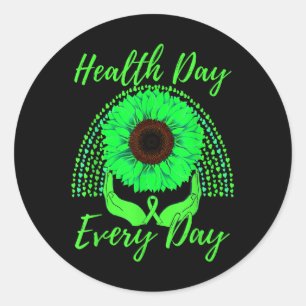 Health Day Everyday Mental Health Awareness Sunflo Classic Round Sticker