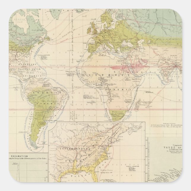 Health, disease square sticker (Front)