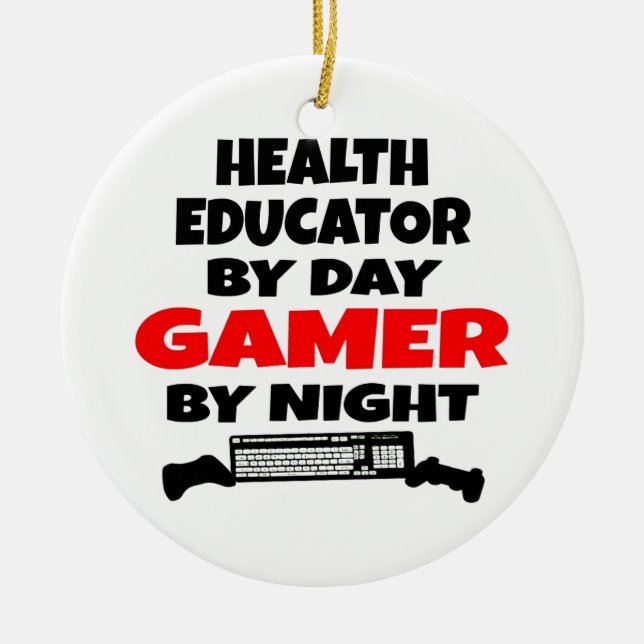 Health Educator Gamer Ceramic Tree Decoration (Front)