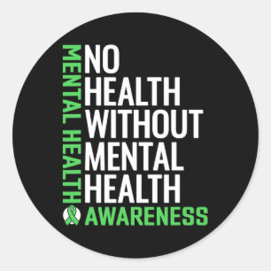 Health Fight The Stigma Mental Health Awareness Classic Round Sticker