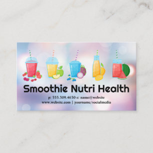 Health Fruit Smoothies Drinks Business Card