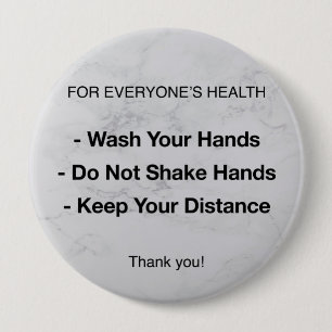 Health Guidelines 10 Cm Round Badge