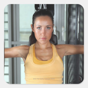 Health, gym work and fitness square sticker