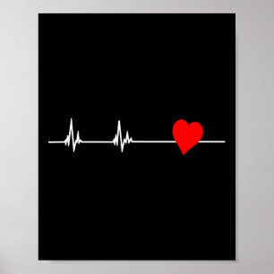 Health Heart Disease Awareness Heartbeat Women  Poster
