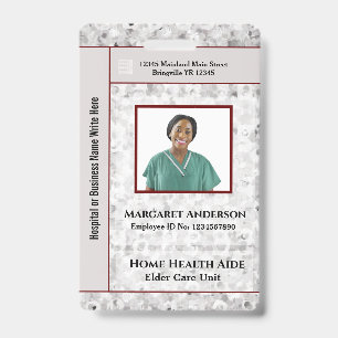 Health Hospital Worker ID Identification Custom Badge