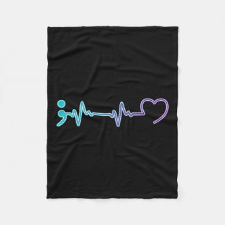 Health Illness Heartbeat Suicide Prevention  Fleece Blanket