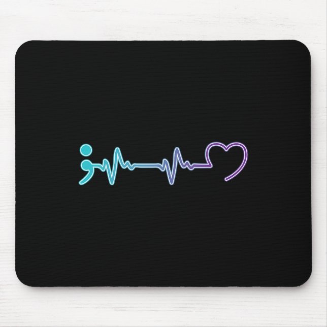 Health Illness Heartbeat Suicide Prevention  Mouse Pad (Front)