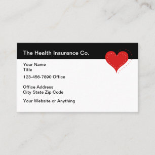 Health Insurance Agent Heart Graphic Business Card