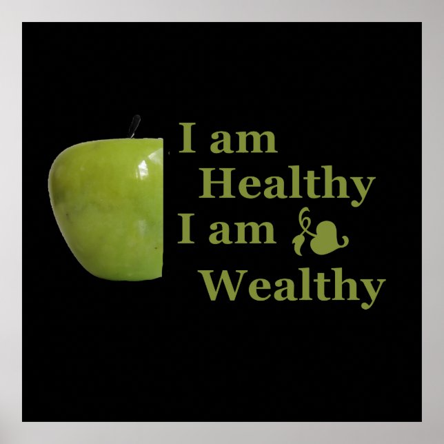 Health is wealth motivational positive quotes poster (Front)
