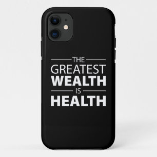 Health Is Wealth, Workout Gym Inspirational iPhone 11 Case
