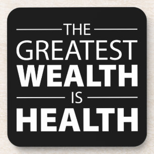 Health Is Wealth, Workout Gym Inspirational Coaster