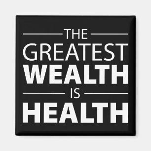 Health Is Wealth, Workout Gym Inspirational Magnet