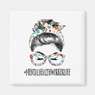 Health Life Messy Hair Woman Bun Healthcare Magnet