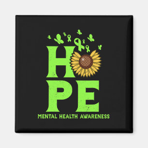 Health Lime Green Hope Vintage Sunflower Awareness Magnet