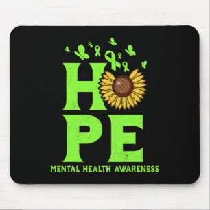 Health Lime Green Hope Vintage Sunflower Awareness Mouse Pad