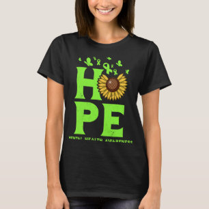 Health Lime Green Hope Vintage Sunflower Awareness T-Shirt