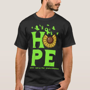 Health Lime Green Hope Vintage Sunflower Awareness T-Shirt