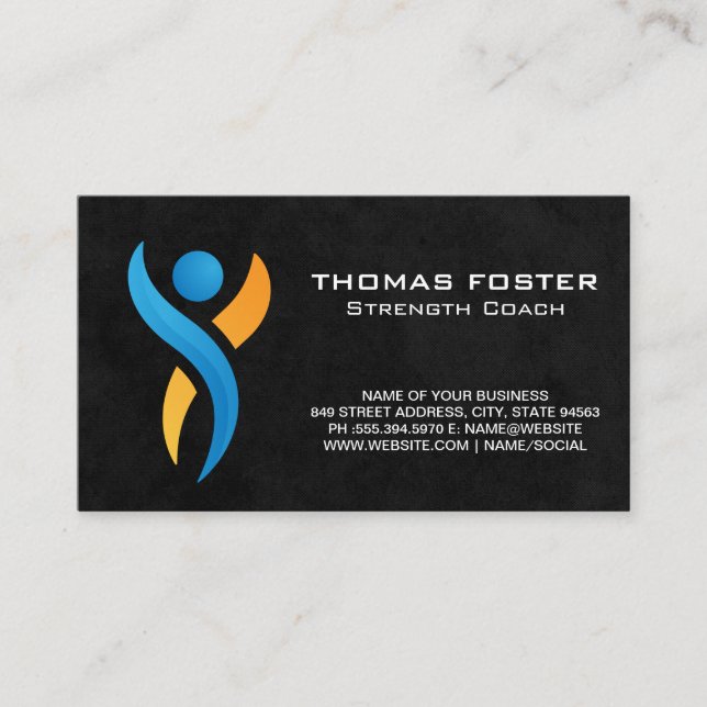 Health Logo | Strength Fitness Business Card (Front)