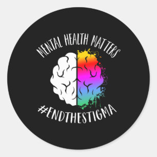 Health Matters Happy End Stigma Awareness Graphic Classic Round Sticker