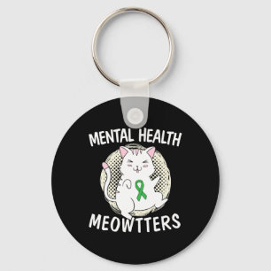 Health Meowtters Cat Lover End The Stigma Support  Key Ring