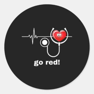 Health Month February American Heart Health Classic Round Sticker