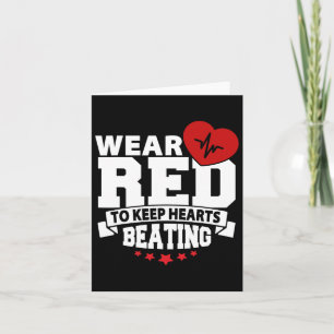 Health Month - Wear Red - Heart Disease Awareness Card