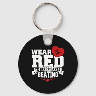 Health Month - Wear Red - Heart Disease Awareness Key Ring