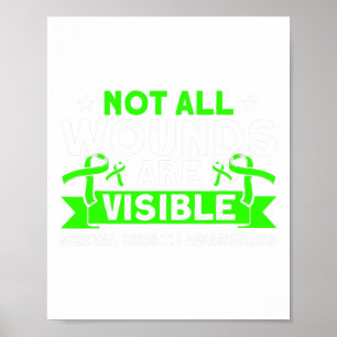 Health Not All Wounds Visible Mental Health Awaren Poster