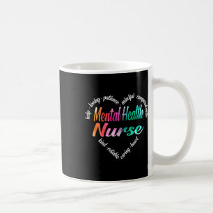 Health Nurse Heart Word Cloud Watercolor Rainbow  Coffee Mug