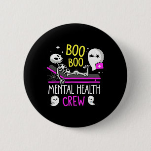 Health Nurse Psych Boo Boo Crew Nursing Halloween  6 Cm Round Badge