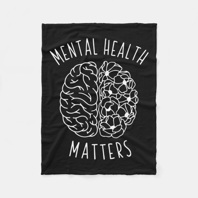 Health Problem Human Brain Graphic Mind Awareness  Fleece Blanket (Front)