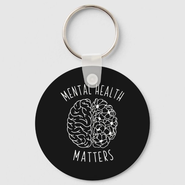 Health Problem Human Brain Graphic Mind Awareness  Key Ring (Front)