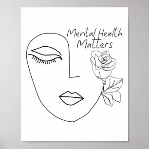 Health Problems Awareness For Women Abstract Face Poster