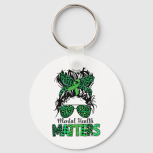 Health Problems Awareness Messy Bun Woman Emotion  Key Ring