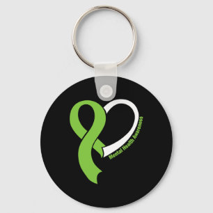 Health Problems Awareness Month May Lime Green Rib Key Ring
