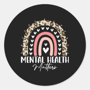 Health Problems Awareness Month Rainbow Leopard Classic Round Sticker